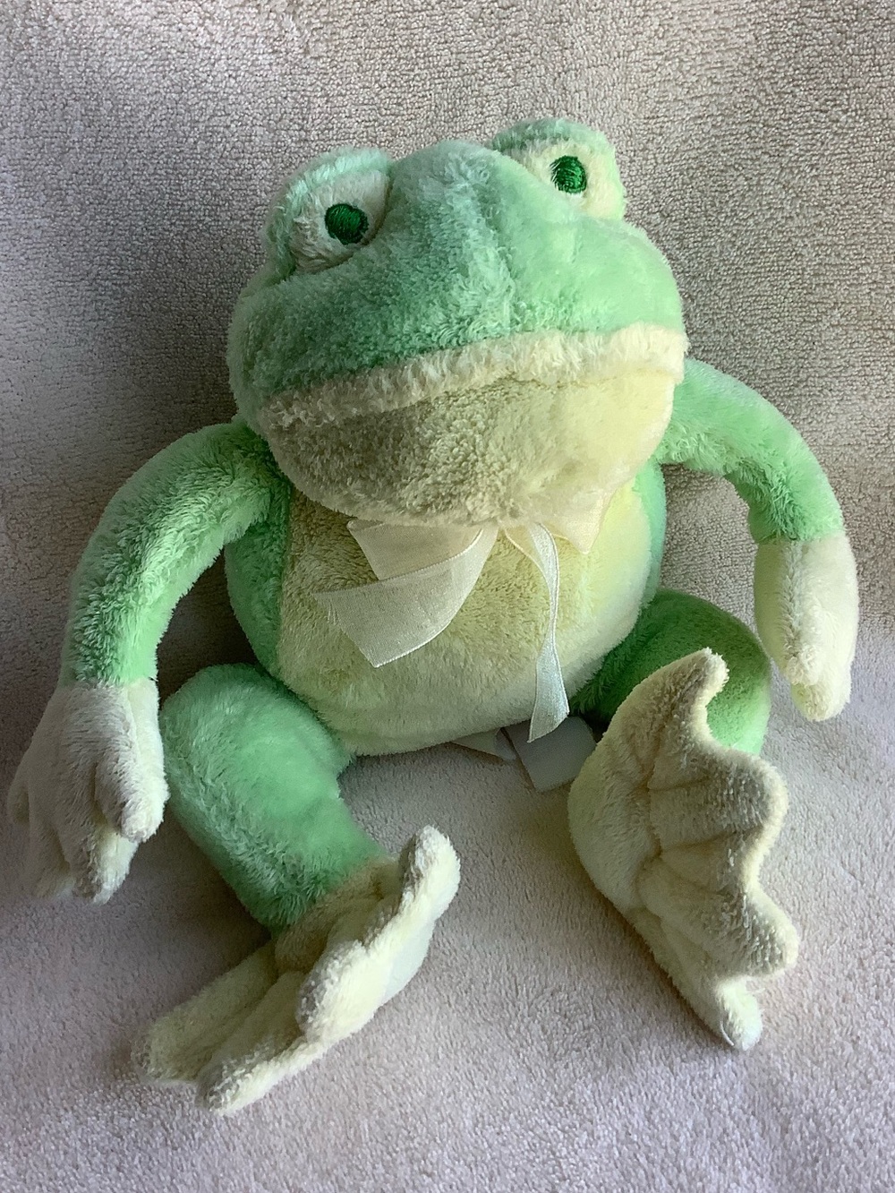 Unbranded Plush Light Green Frog with Working Sound Croaking Stuffed Animal Toy